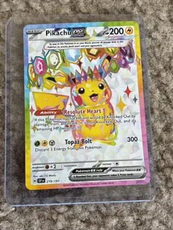 pokemon pikachu ex 219/191 surging sparks ultra rare rainbow border - Image 2