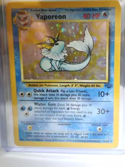 Vaporeon 12/64 Jungle WOTC Holo Pokemon TCG - Image 1