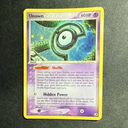 Pokemon Unown Holo Rare 60HP EX Unseen Forces C/28 English Card 2005 - Image 1