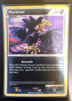 Pokemon TCG HGSS Undaunted Murkrow Reverse Rare 58/90 LP/NM Condition - Image 1