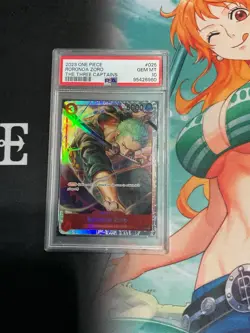2023 One Piece Three Captains Roronoa Zoro Super Rare #OP01-025 PSA 10 - Image 1