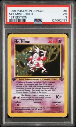 PSA 3 - Pokemon MR. MIME - JUNGLE - First Edition - Holo - Image 1