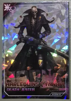 Warhammer Dark Galaxy card: WEBWAY 200 HARLEQUINS AND YNNARI rare FOIL PANINI - Image 1