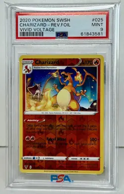 PSA 9 - 2020 Pokemon Vivid Voltage Charizard Reverse Holo - 025/185 - Image 1