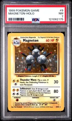 PSA 7 - Pokemon MAGNETON - BASE SET - Holo - Image 1