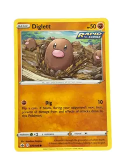 New: 2021 Pokemon TCG Diglett Chilling Reign 076 Regular Common - Image 1