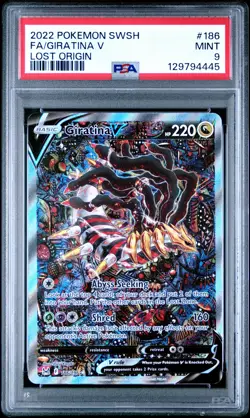 2022 POKEMON SWORD & SHIELD LOST ORIGIN #186 FULL ART/GIRATINA V PSA 9 - Image 1