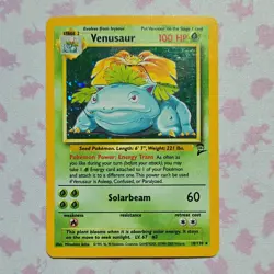 Pokemon TCG Venusaur Base Set 2 Holo Rare 18/130 2000 100HP Wizards of the Coast - Image 1