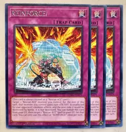 Yugioh! 3x REINFORCE! MZMI-EN079 Rare 1st Ed NM - Image 1