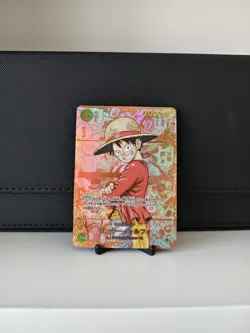 One Piece Card Luffy OP13-118 Red Parallel Comic Japanese Custom - Image 1