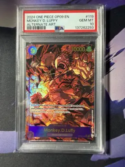 Monkey.D.Luffy OP09-119 Emperors In The New World One Piece PSA 10 - Image 1