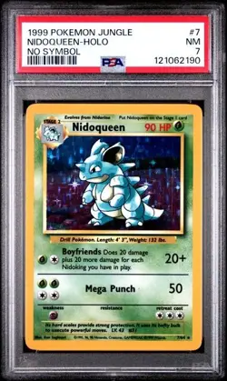 PSA 7 - Pokemon NIDOQUEEN - JUNGLE - No Symbol - Holo - Image 1