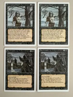 4x Black Uncommon MTG - REVISED (3rd) - ENGLISCH - ©1994 NM/M zB Bog Wraith 2x - Image 1