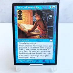 MTG Ancestral Knowledge Weatherlight Rare Enchantment 1997 Colin MacNeil Japan - Image 1