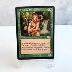 MTG Argothian Enchantress Urza’s Saga Rare Green Creature Druid Old Frame Japan - Image 1