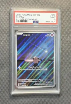 PSA 9 MINT Cleffa Illustration Rare Holo 202/197 Obsidian Flames Pokemon TCG - Image 1