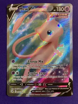 Heavily Played Mew V 250/264 Full Art Pokemon Card Listing F - Image 1