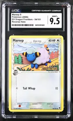 CGC Graded 9.5 Mint+ Mareep 54/101 Ex Dragon Frontiers Reverse Holo Pokemon Card - Image 1