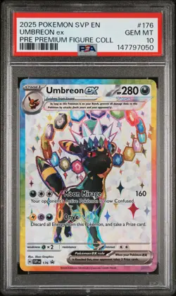2025 POKEMON SVP EN-SV BLACK STAR PROMO #176 UMBREON EX PSA 10 - Image 1