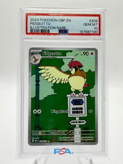 Pidgeotto 2023 Pokemon OBF EN Illustration Rare #208 PSA 10 GEM MT - Image 1