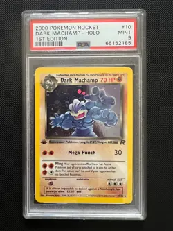 Pokemon TCG Dark Machamp 10/82 Team Rocket Holo 1st Edition PSA 9 - Image 1