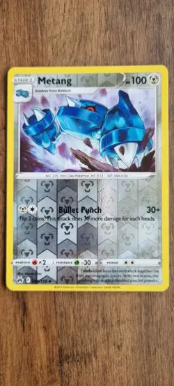 Metang - Pokemon TCG - LP - Uncommon - Crown Zenith - Free UK P&P - REVERSE HOLO - Image 1