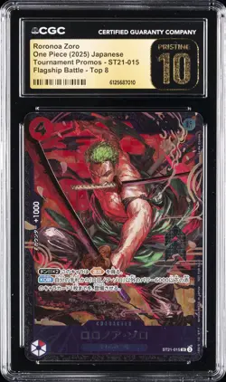 2025 ONE PIECE JPN #ST21-015 RORONOA ZORO CGC 10 PERFECT - Image 1