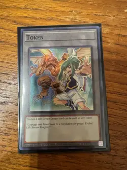 Leo & Life Stream Dragon Token Yugioh Card Super Rare NM - Image 1