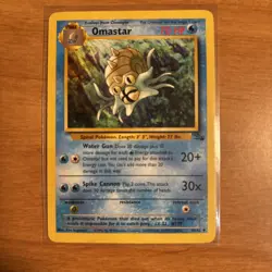 Omastar 40/62 Fossil Unlimited Pokemon TCG Non-Holo Card Vintage LP - Image 1