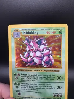 Pokemon TCG Nidoking 11/102 Shadowless Base Set Vintage Holo WOTC - HP - Image 3