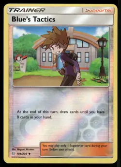 Blue's Tactics 188/236 Uncommon Reverse Holo NM Pokemon SM - Unified Minds - Image 1