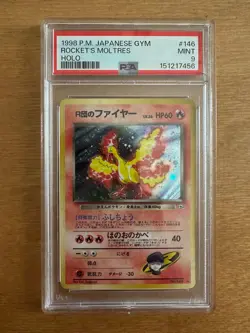 1998 POKEMON JAPANESE GYM #146 ROCKET'S MOLTRES - HOLO PSA 9 - Image 1