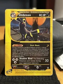🌗Pokemon TCG Umbreon Aquapolis Rare 41/147 E Reader Series 2002 Damaged🌖 - Image 1