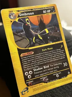 🌗Pokemon TCG Umbreon Aquapolis Rare 41/147 E Reader Series 2002 Damaged🌖 - Image 2