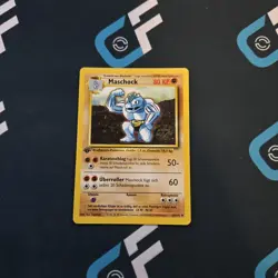 Machoke (Maschock) 34/102 1st Edition Base Set Regular Pokemon TCG (German) - Image 1