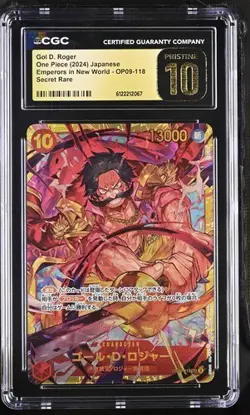 ✨✨ CGC 10 Pristine One Piece Gol D. Roger OP09-118 A New Emperor SEC Jpn - Image 1