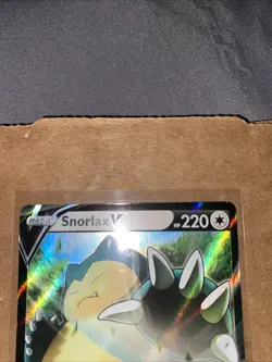 Pokemon TCG Snorlax v Sword & Shield Base Set Holo Ultra Rare Card 141/202 - Image 5