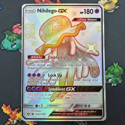 Nihilego GX SV62/SV94 Hidden Fates: Shiny Vault NM Mint Pokemon TCG Card - Image 1