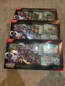 Lot of 3 | Pokemon PALDEAN FATES Great Tusk Iron Treads Ex Premium Collection - Image 1
