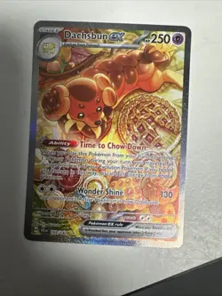 Pokemon Stellar Crown Dachsbun EX 169/142 Special Illustration Rare NM Condition - Image 3