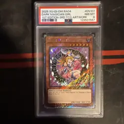 Dark Magician Girl RA04-EN107 Platinum Secret Rare Card PSA 8 NM Mint Yu-Gi-Oh - Image 1