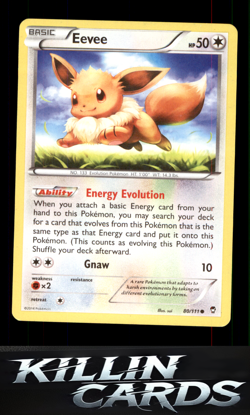 Eevee 80/111 Pokemon Common XY - Furious Fists Card NM - Image 1