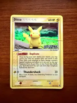 Pokemon Ditto (Pikachu) EX Delta Species 2005 Reverse Holo 63/113 - DMG - Image 1
