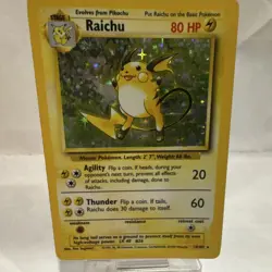 Pokemon Raichu Base Set Holo Rare 14/102 80 HP 1999 Wizards Copyright - Image 1