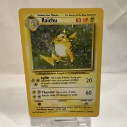 Pokemon Raichu Base Set Holo Rare 14/102 80 HP 1999 Wizards Copyright - Image 2