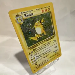 Pokemon Raichu Base Set Holo Rare 14/102 80 HP 1999 Wizards Copyright - Image 3