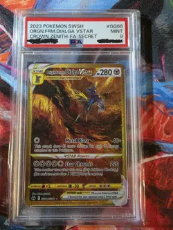 Pokemon Origin Forme Dialga VSTAR GG68 Crown Zenith Secret Rare Holo 2023 PSA - Image 1