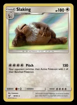 Slaking 18/18 Rare Detective Pikachu Holo Pokemon NM - Image 1