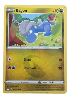 New: 2021 Pokemon TCG Bagon 107 Swsh07: Evolving Skies Regular Common - Image 1