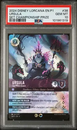 2024 DISNEY LORCANA EN P1-PROMO #38 URSULA - SEA WITCH QUEEN PSA 10 - Image 1